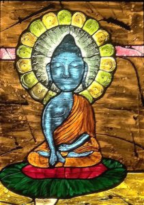 Peinture de Lumière Le Buddha 2 en vitrail en Hauts-de-Seine