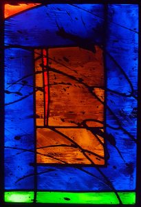 Peinture de Lumière Blue et Orange 1 en vitrail en Hauts-de-Seine