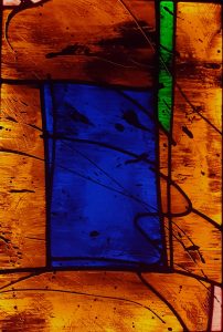 Peinture de Lumière Blue et Orange 2 en vitrail en Hauts-de-Seine