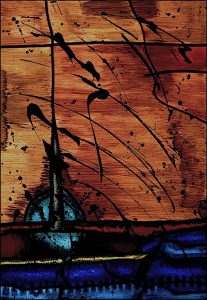 Peinture de Lumière Orange 1 en vitrail en Hauts-de-Seine