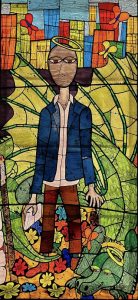 Detail vitrail St. Georges en Hauts-de-Seine