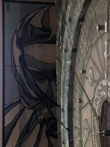 4 metre projet de verre moulé, sablé en Haut-de-Seine